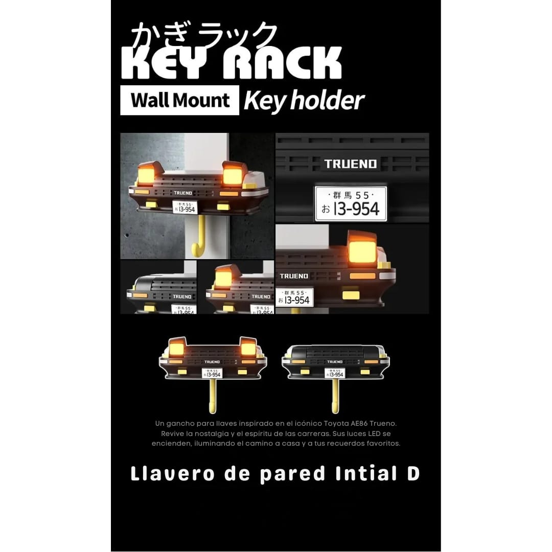 Llavero de pared AE86 Trueno con luces LED